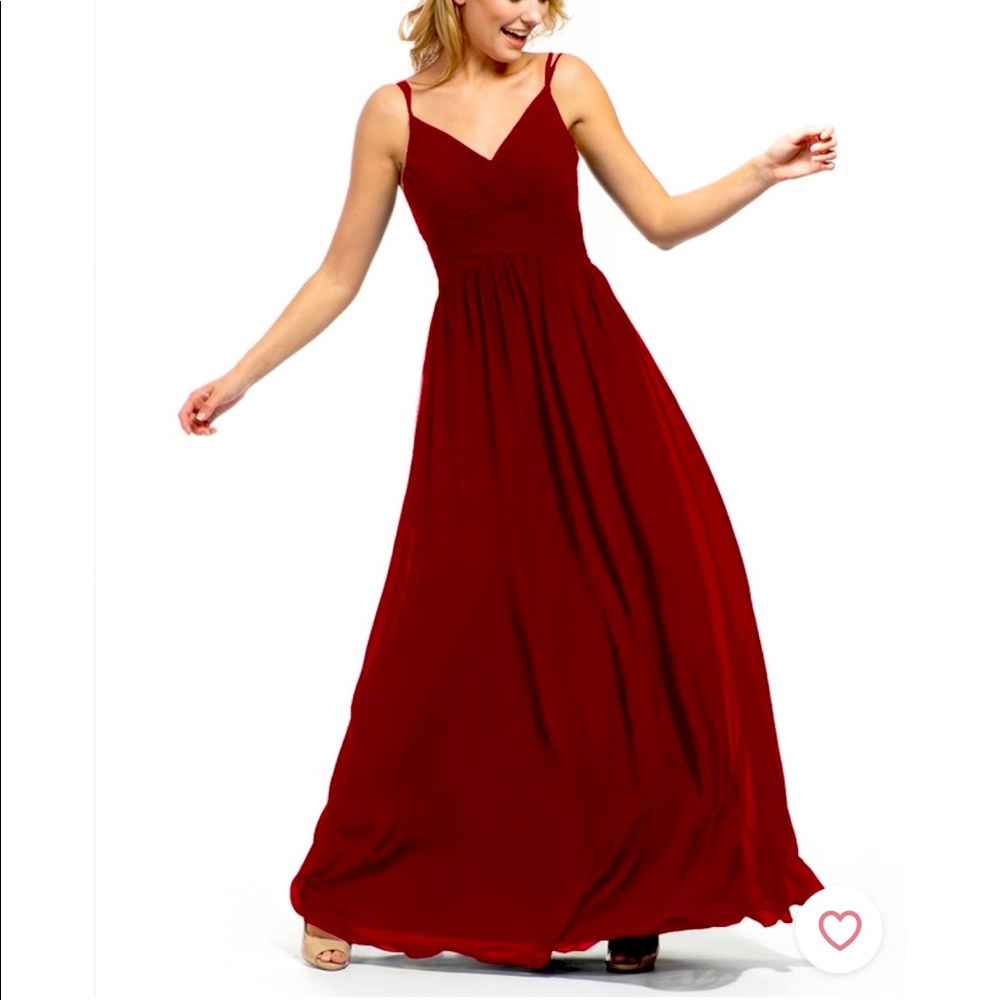 Azazie burgundy Blake bridesmaid dress